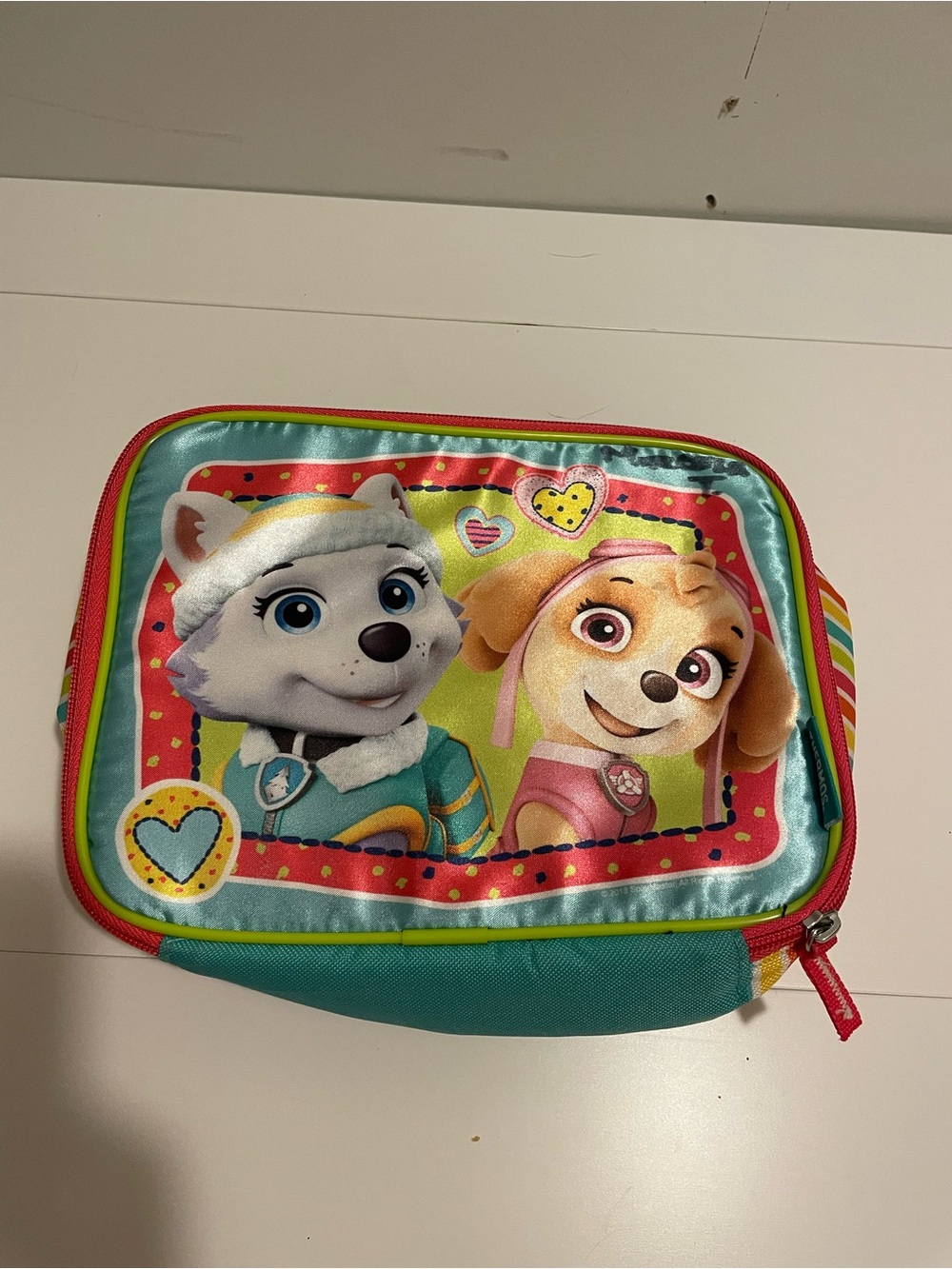 Thermos Brand Paw Patrol Insulated Lunch Box Zip Up Pink Stripes Everest & Skye